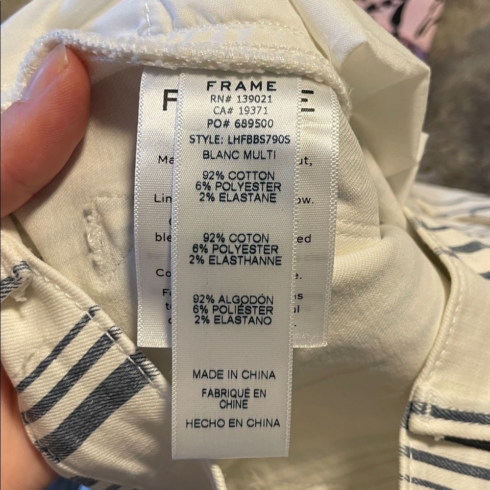 Frame‎ Le High Flare Jeans Women’s Size 26 High Rise Birkin Stripe White Blue - Picture 10 of 11